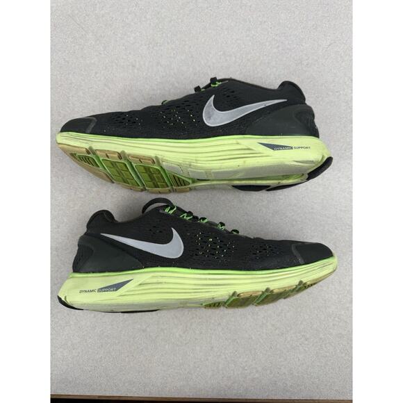 Women’s Nike Lunarglide Running Athletic Sneaker Shoes Black Neon Green Size 7.5 - Picture 11 of 12